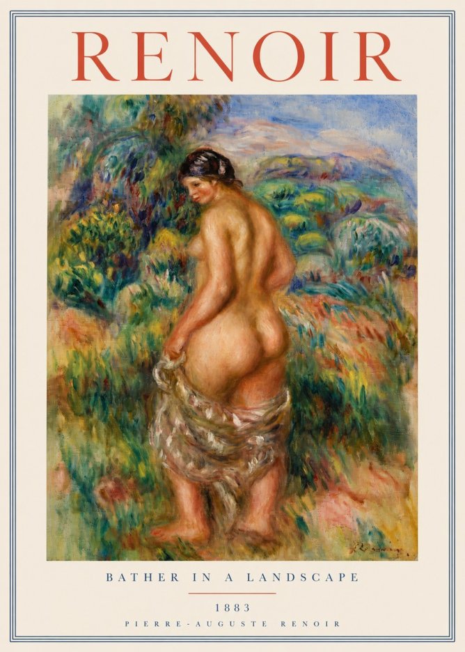 Renoir Bather in a Landscape No3 - Affiche