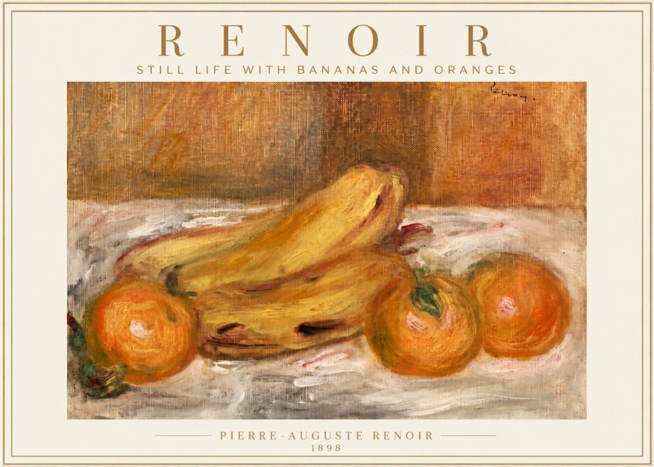 Renoir Still Life with Bananas and Oranges No4 - Affiche