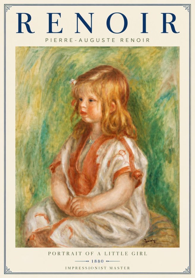 Renoir Portrait of a Little Girl No5 - Affiche