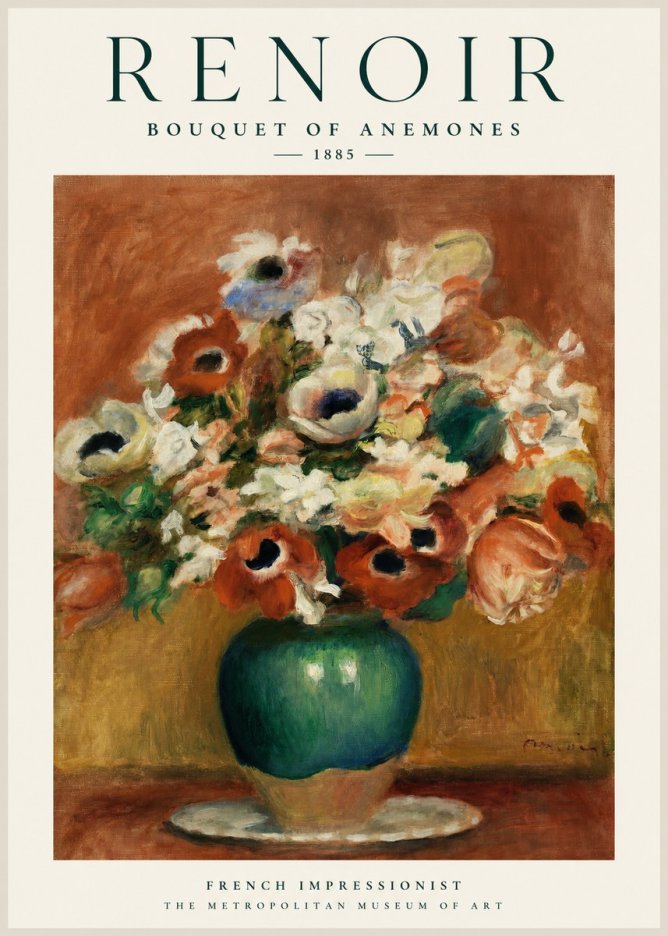Renoir Bouquet of Anemones No1 - Affiche
