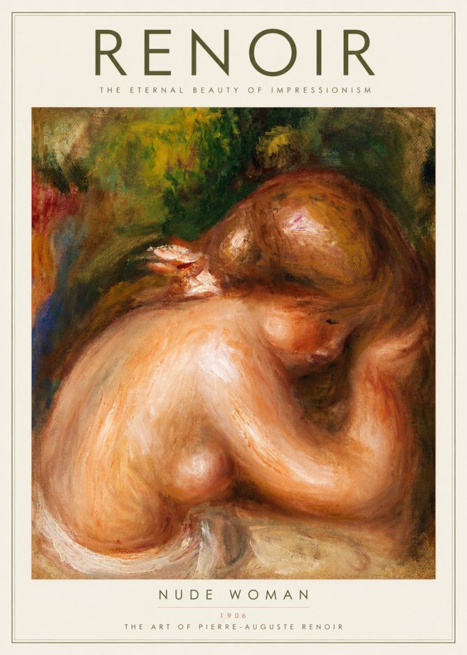 Renoir Female Nude, C. 1910 No2 - Affiche
