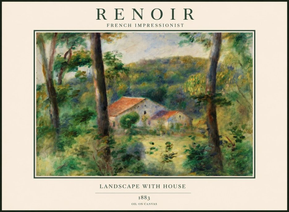 Renoir Landscape with House II No1 - Affiche