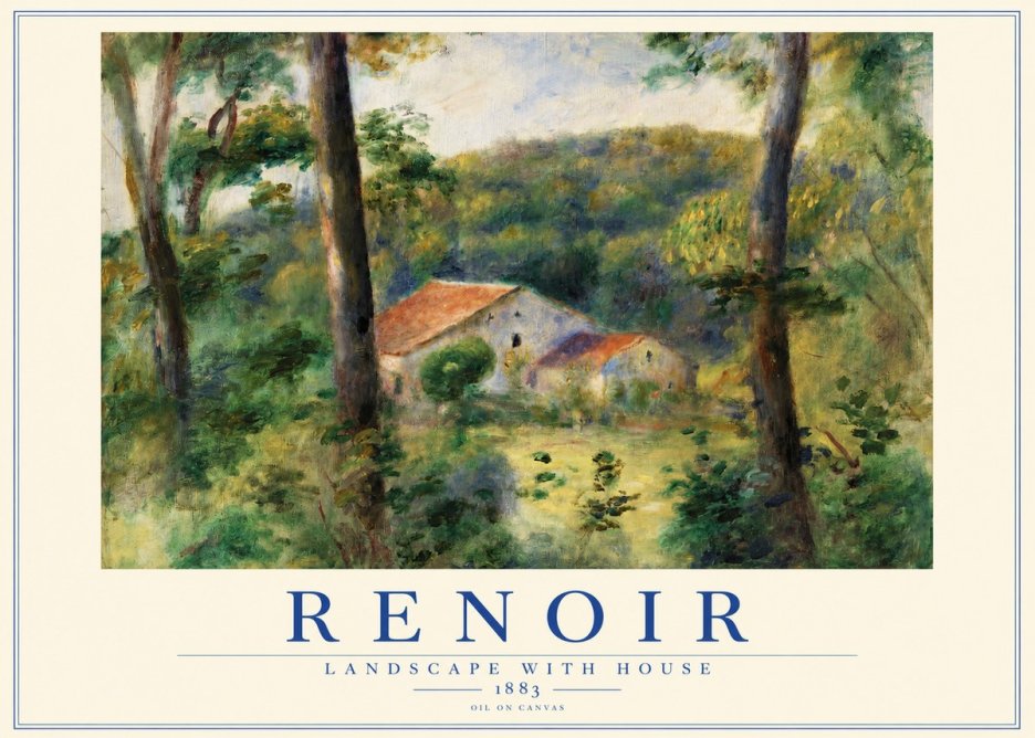 Renoir Landscape with House II No2 - Affiche