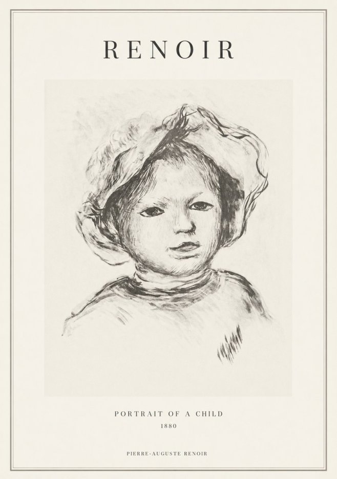 Renoir Portrait of a Child II No1 - Affiche