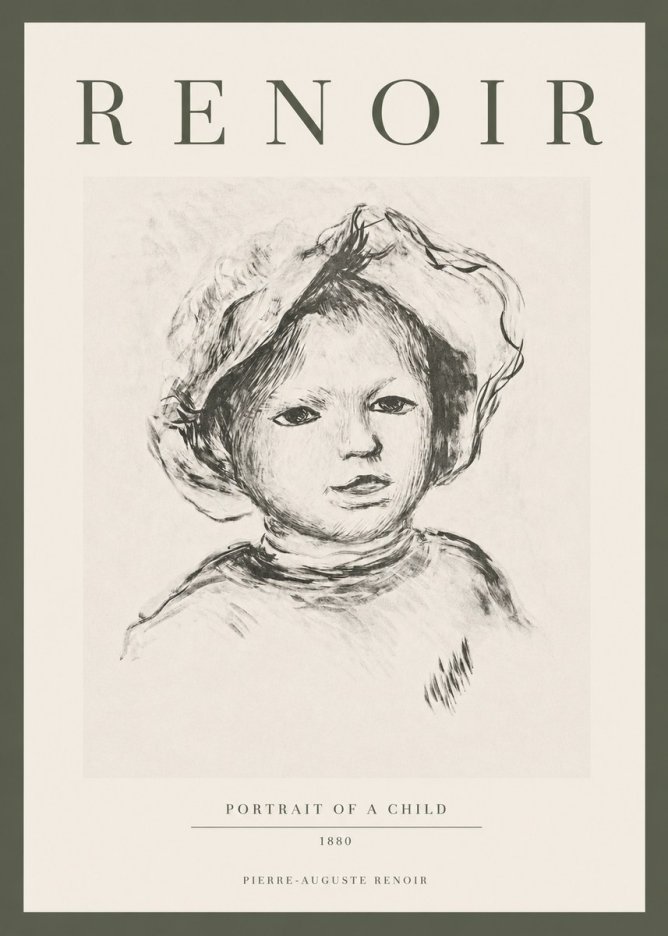 Renoir Portrait of a Child II No3 - Affiche