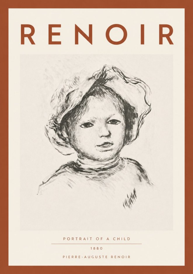 Renoir Portrait of a Child II No4 - Affiche