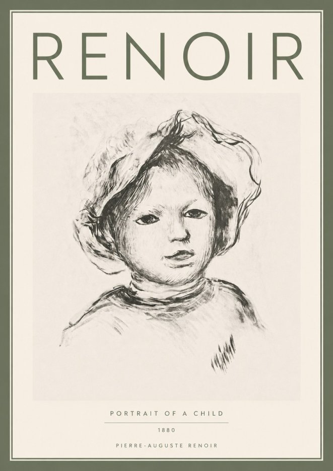 Renoir Portrait of a Child II No5 - Affiche