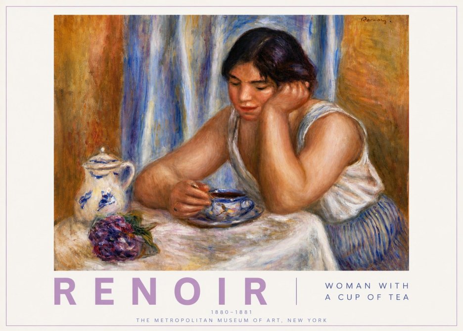 Renoir Woman with a Cup of Tea No5 - Affiche