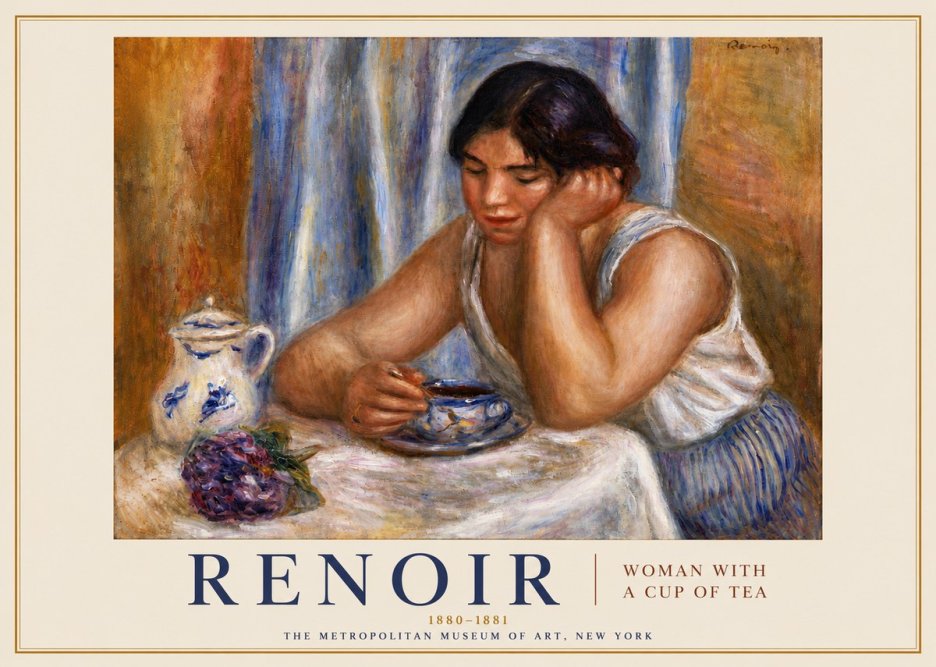 Renoir Woman with a Cup of Tea No6 - Affiche