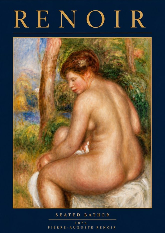 Renoir Seated Bather No5 - Affiche