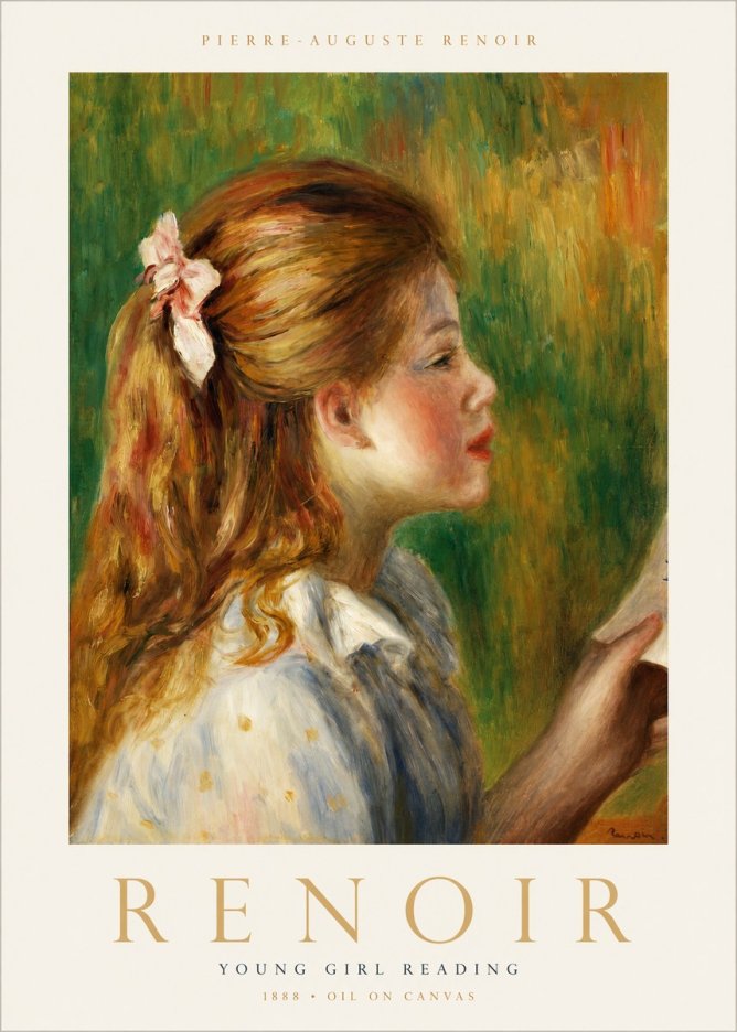Renoir Young Girl Reading II No1 - Affiche