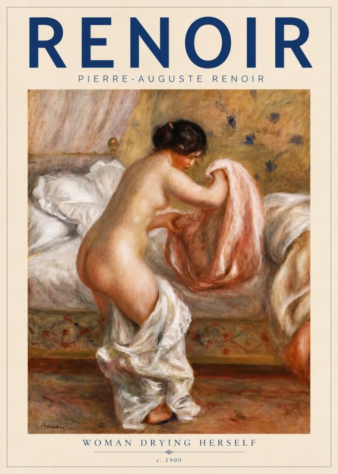 Renoir Woman Drying Herself No3 - Affiche
