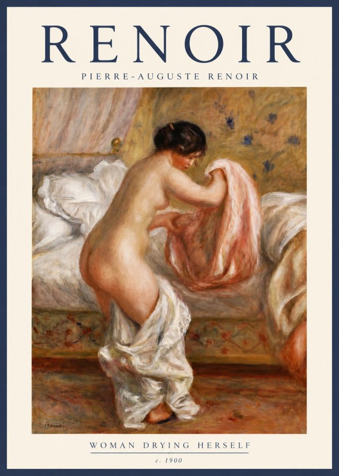 Renoir Woman Drying Herself No6 - Affiche