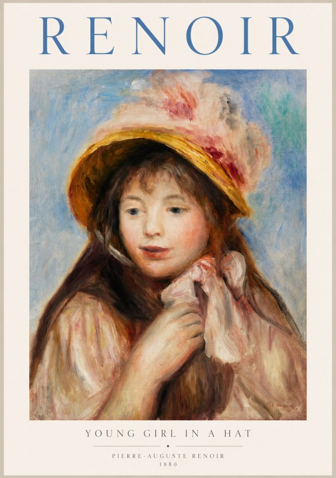 Renoir Young Girl in a Hat No1 - Affiche