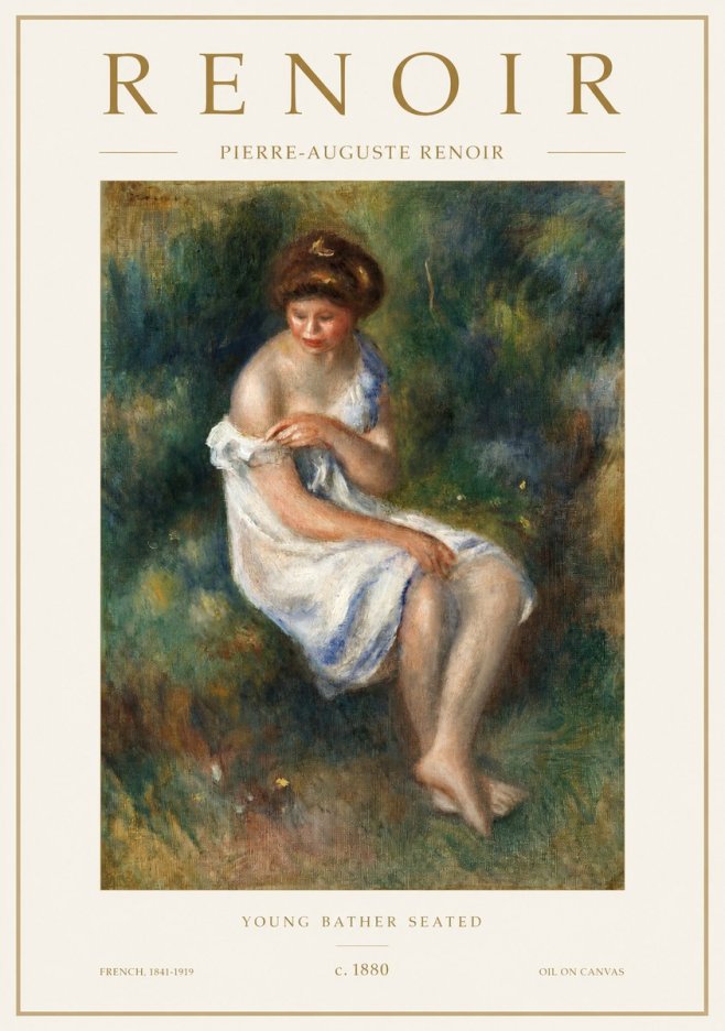 Renoir Young Bather Seated No1 - Affiche