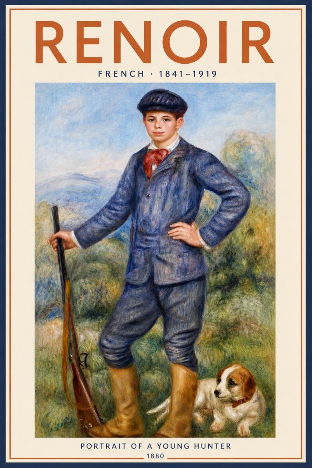 Renoir Portrait of a Young Hunter No2 - Affiche