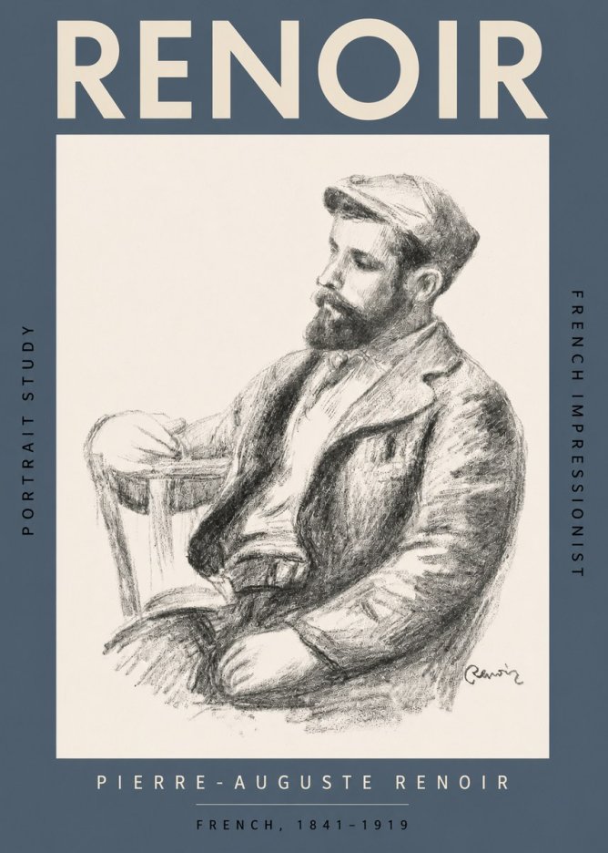 Renoir Portrait Study II No2 - Affiche