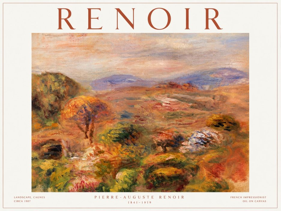 Renoir Landscape, Cagnes No5 - Affiche