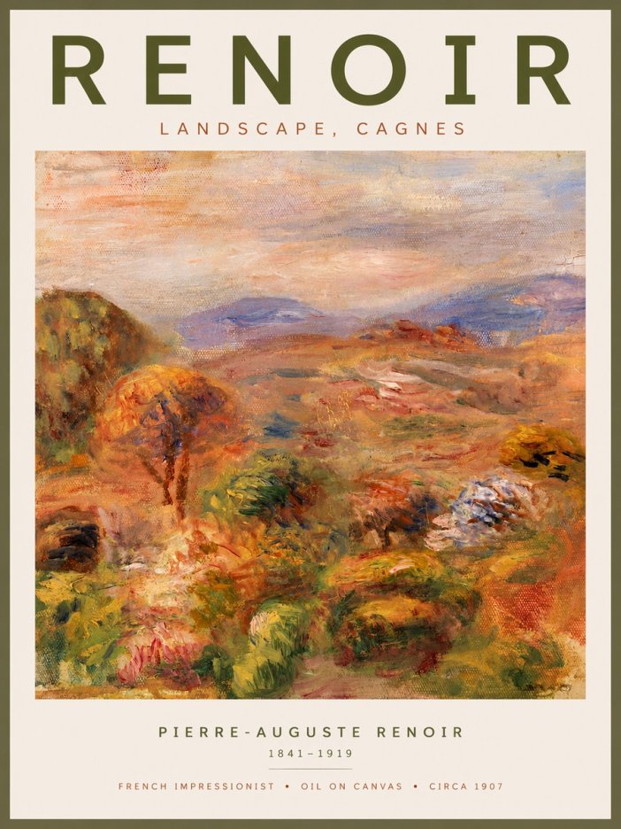 Renoir Landscape, Cagnes No6 - Affiche