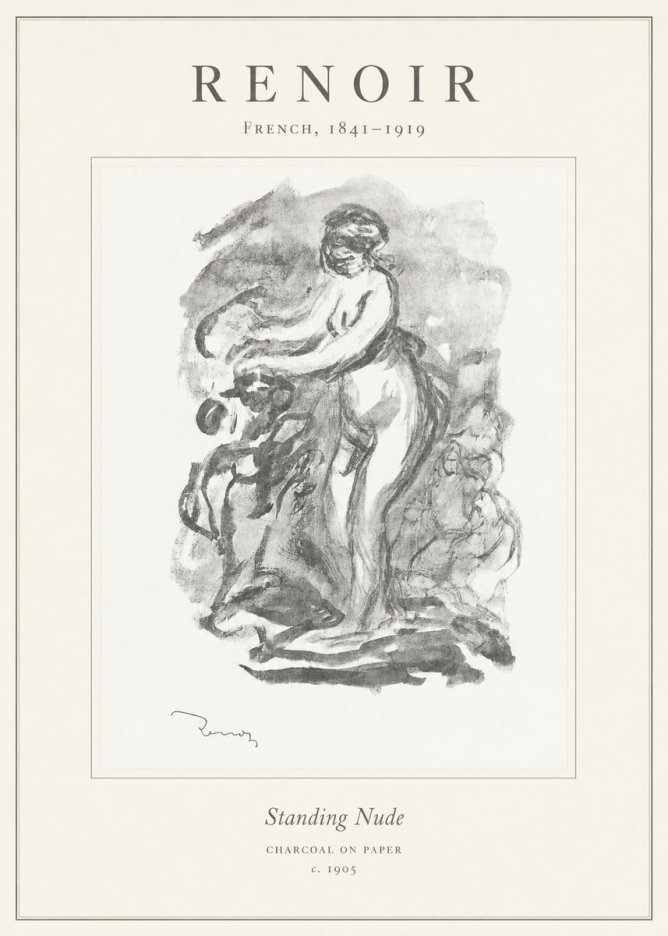 Renoir Standing Nude No1 - Affiche
