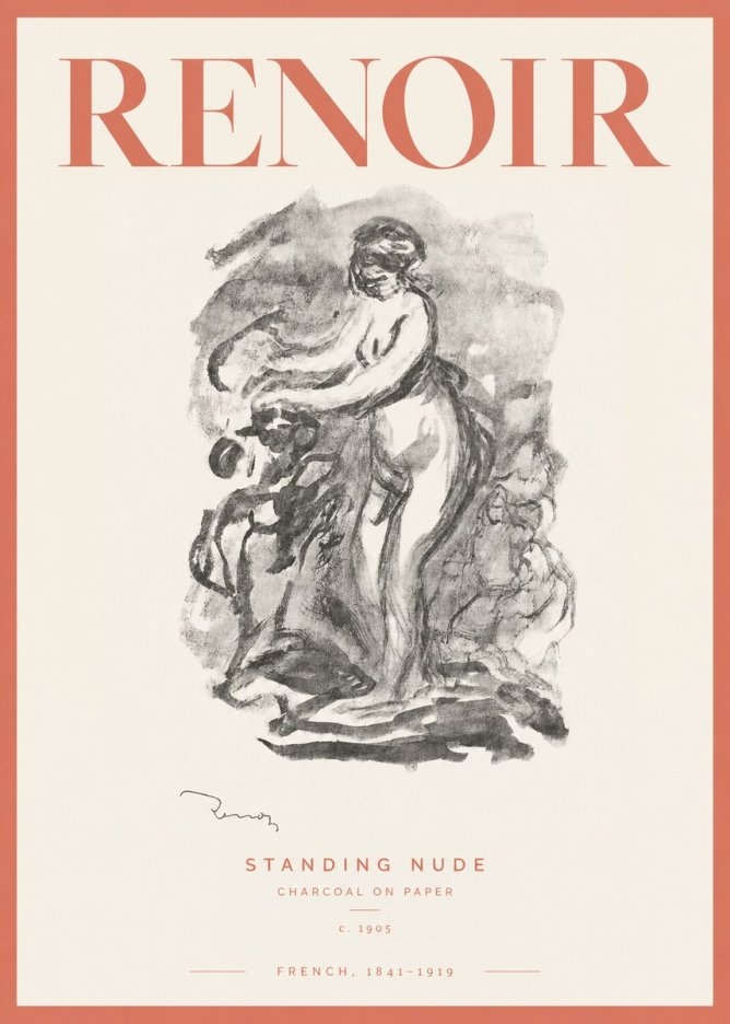 Renoir Standing Nude No2 - Affiche