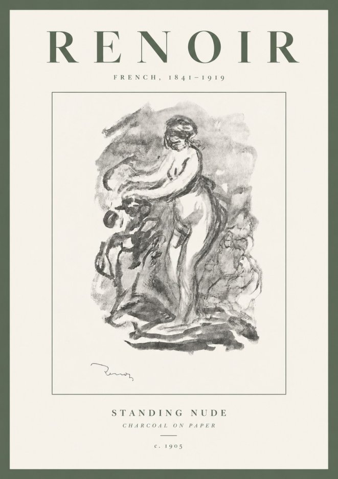 Renoir Standing Nude No3 - Affiche