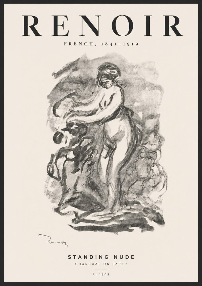 Renoir Standing Nude No4 - Affiche