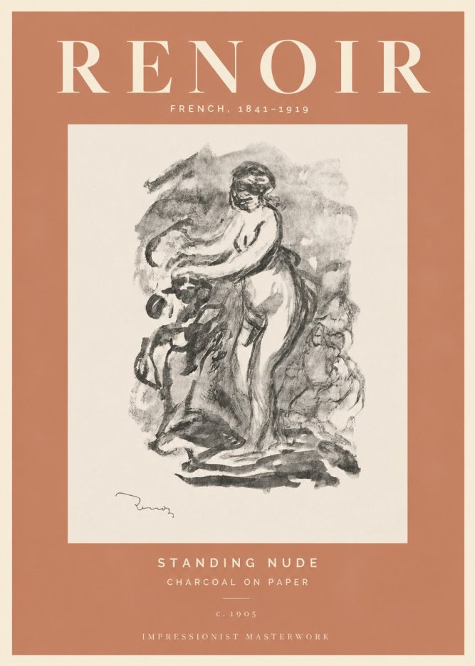 Renoir Standing Nude No5 - Affiche