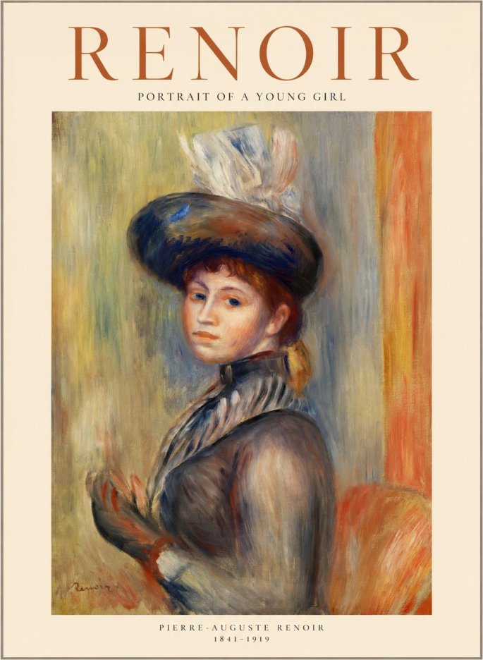 Renoir Portrait of a Young Girl IV No1 - Affiche