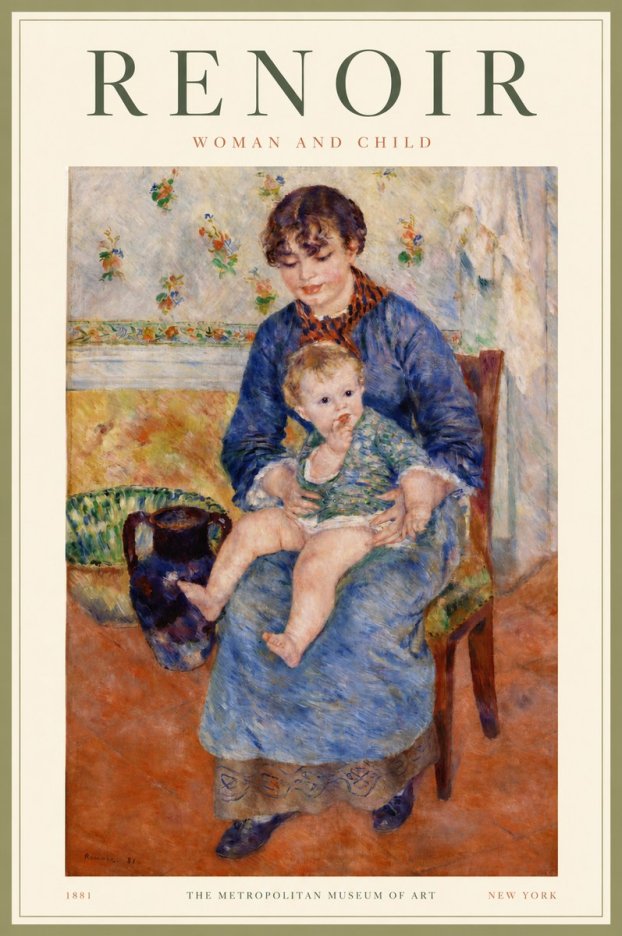 Renoir Woman and Child No2 - Affiche