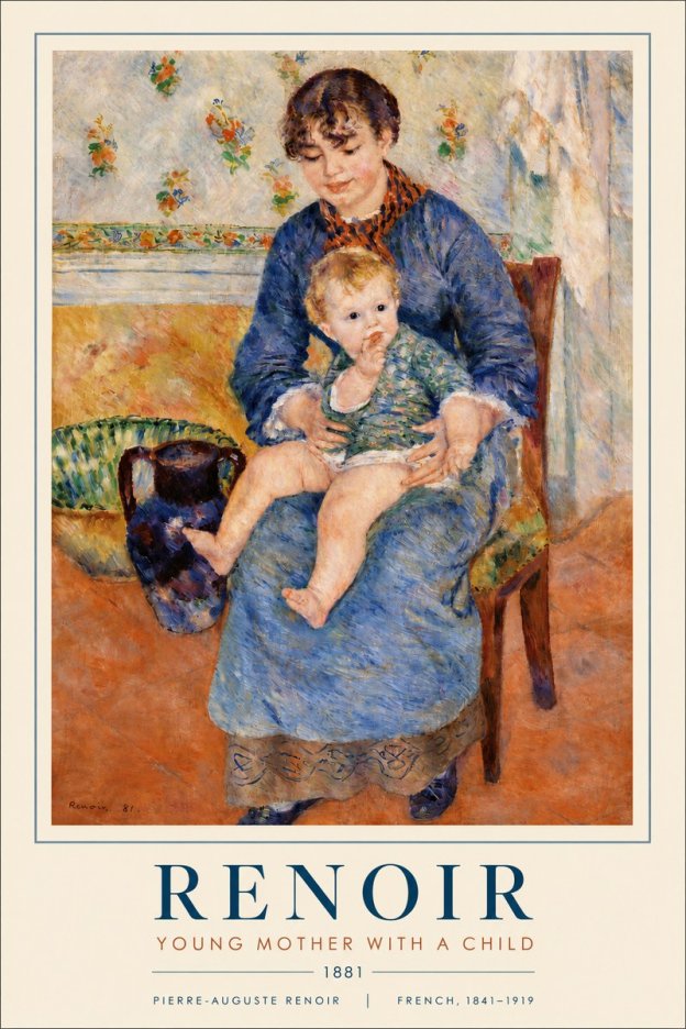 Renoir Woman and Child No3 - Affiche
