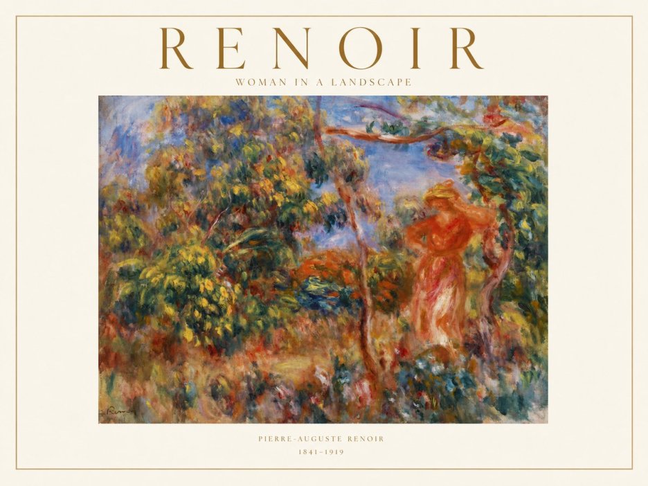 Renoir Woman in a Landscape No1 - Affiche