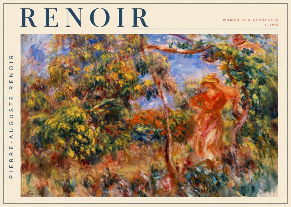 Renoir Woman in a Landscape No2 - Affiche