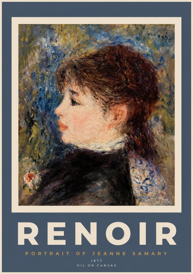 Renoir Portrait of a Young Woman II No2 - Affiche