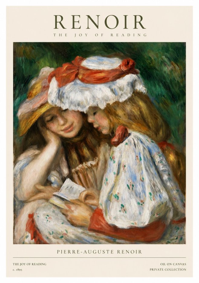 Renoir The Joy of Reading No1 - Affiche