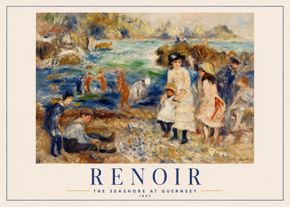 Renoir The Seashore at Guernsey No2 - Affiche