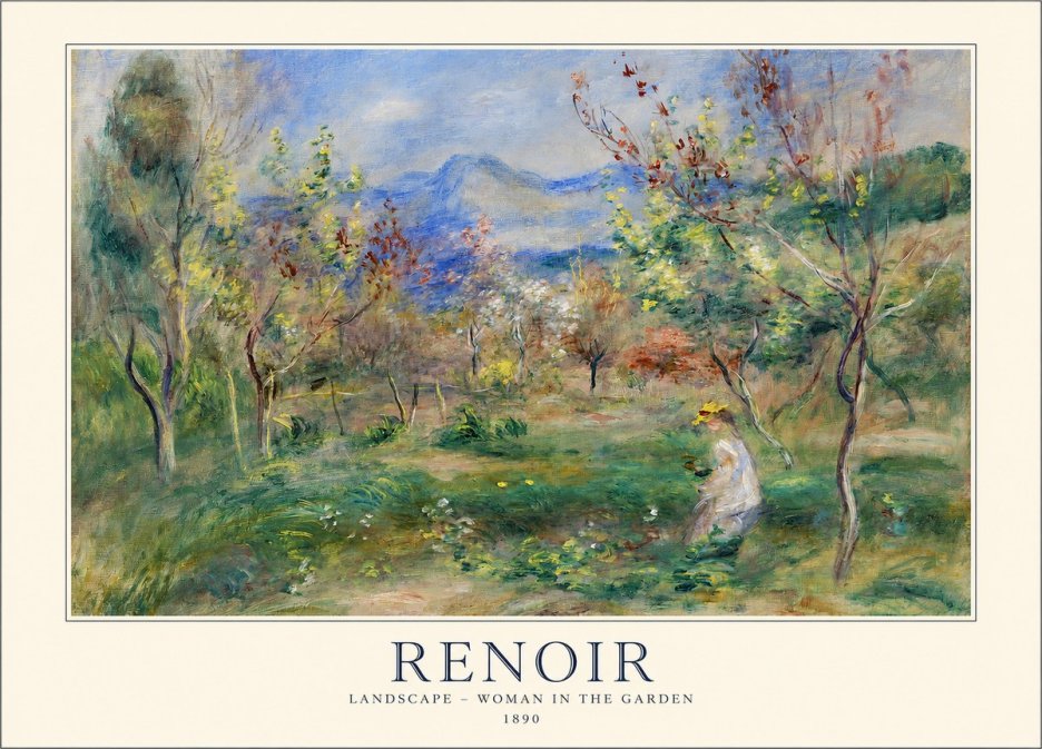 Renoir Landscape - Woman in the Garden No1 - Affiche