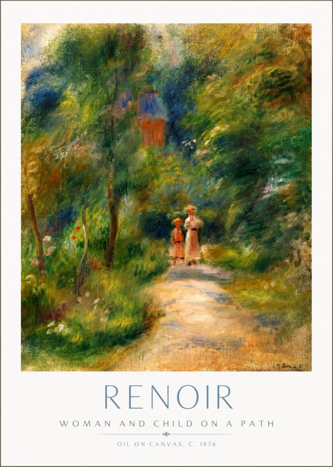 Renoir Woman and Child in a Landscape II No3 - Affiche