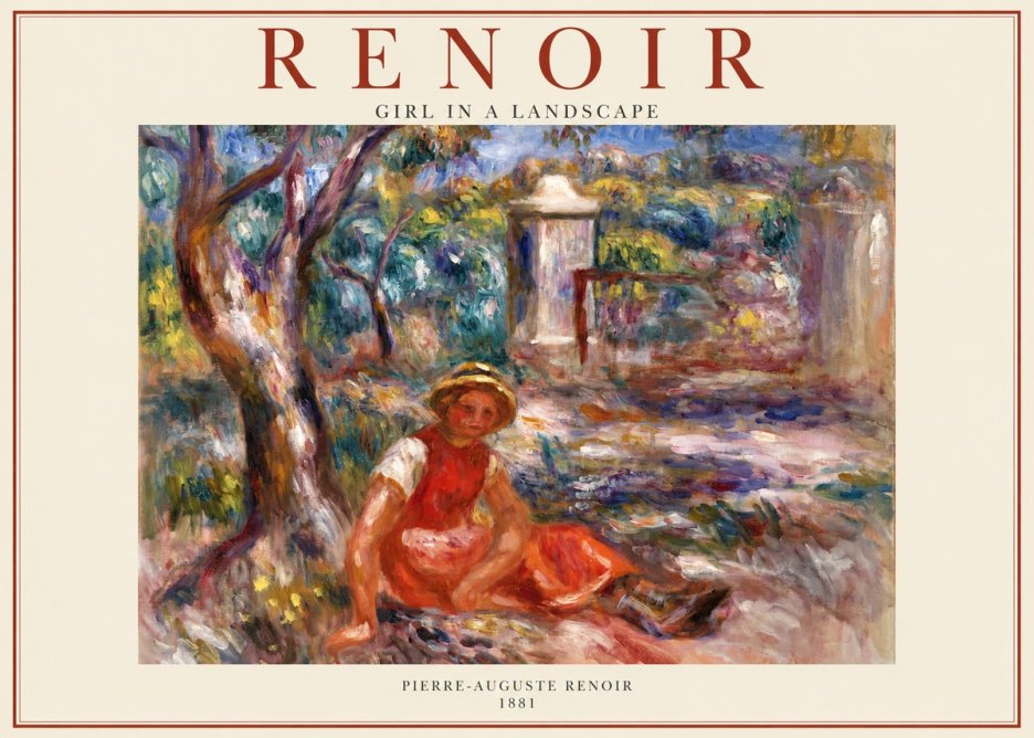Renoir Girl in a Landscape No1 - Affiche