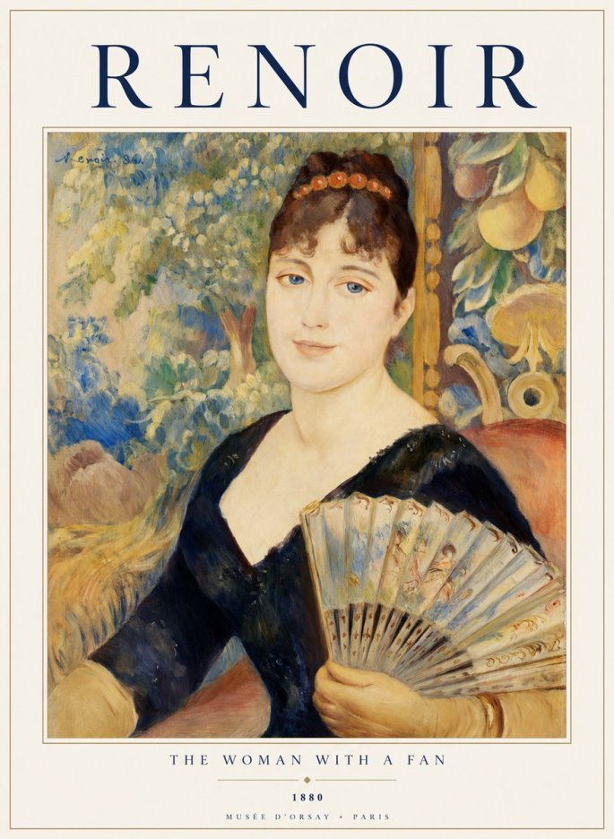 Renoir The Woman with a Fan No1 - Affiche