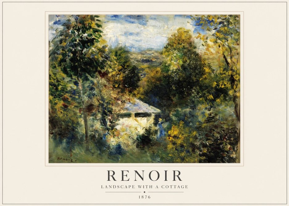 Renoir Landscape with a Cottage No1 - Affiche