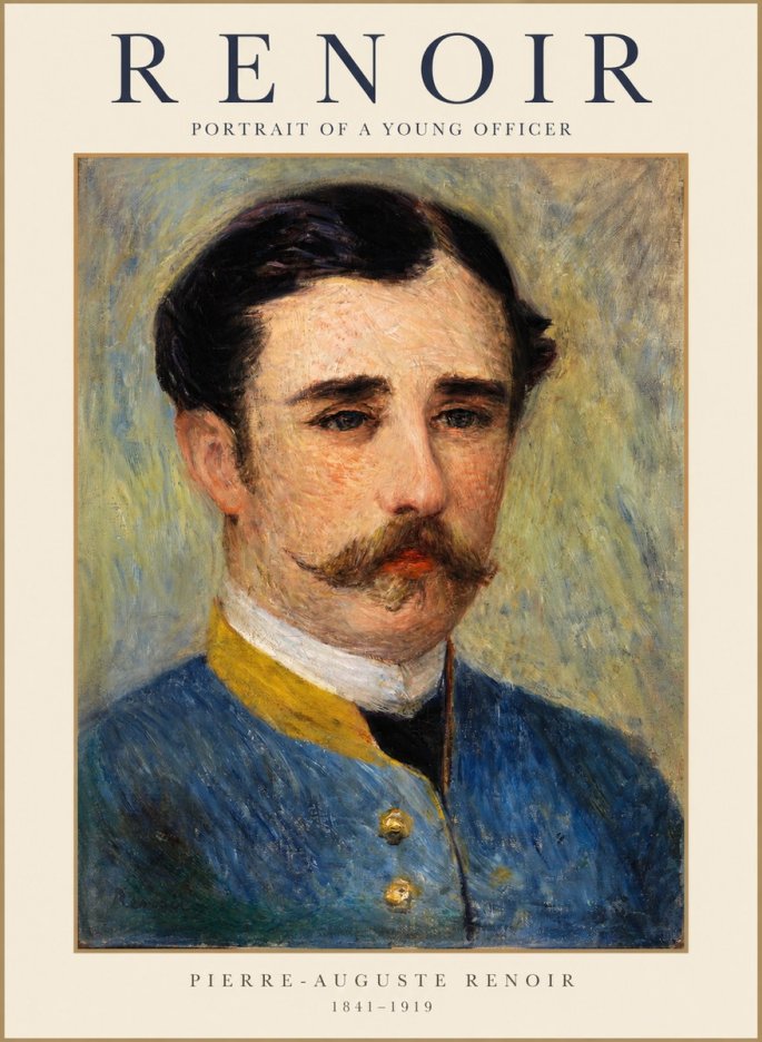 Renoir Portrait of a Young Officer No1 - Affiche