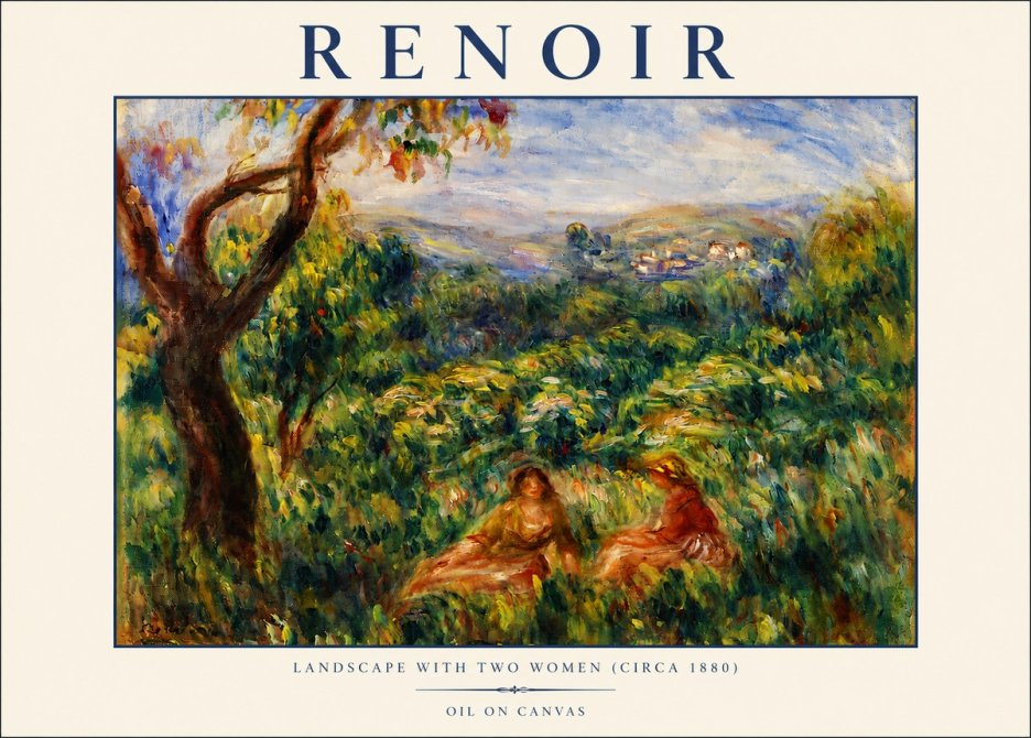 Renoir Landscape with Two Women (Circa 1880) No3 - Affiche