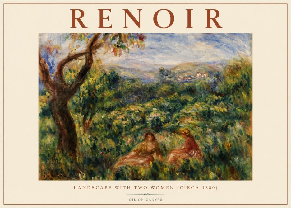 Renoir Landscape with Two Women (Circa 1880) No5 - Affiche