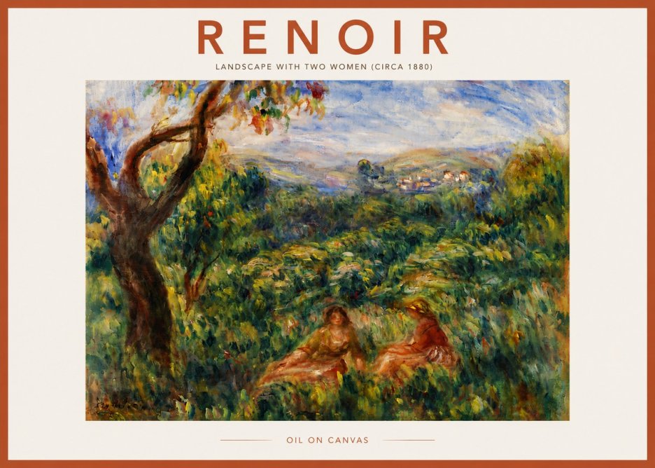 Renoir Landscape with Two Women (Circa 1880) No6 - Affiche