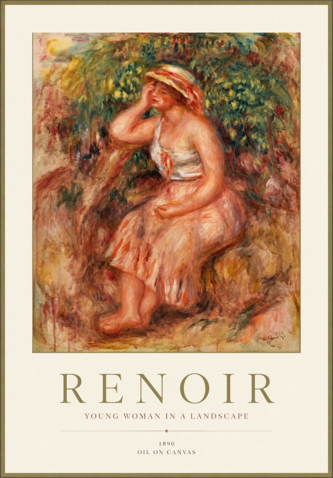 Renoir Seated Woman in a Landscape No2 - Affiche