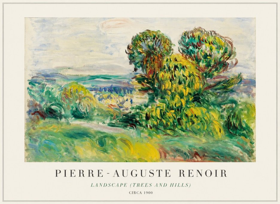 Renoir Landscape (Trees and Hills) No1 - Affiche