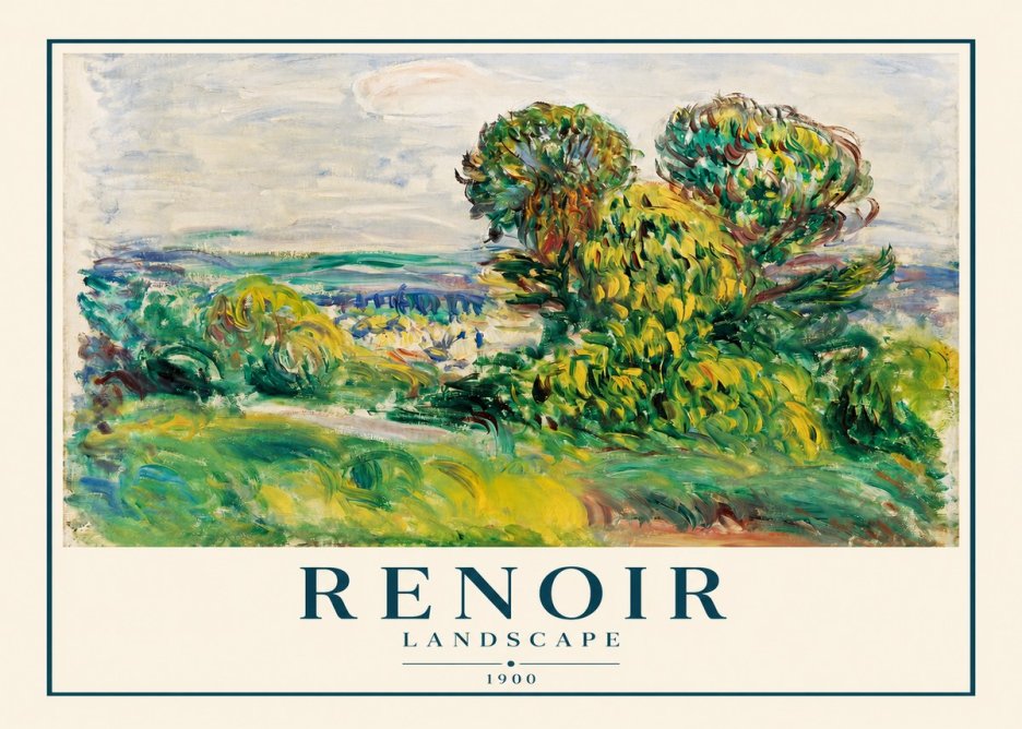 Renoir Landscape (Trees and Hills) No2 - Affiche