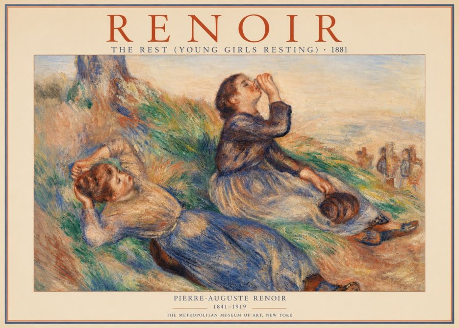 Renoir The Rest (Young Girls Resting) No2 - Affiche