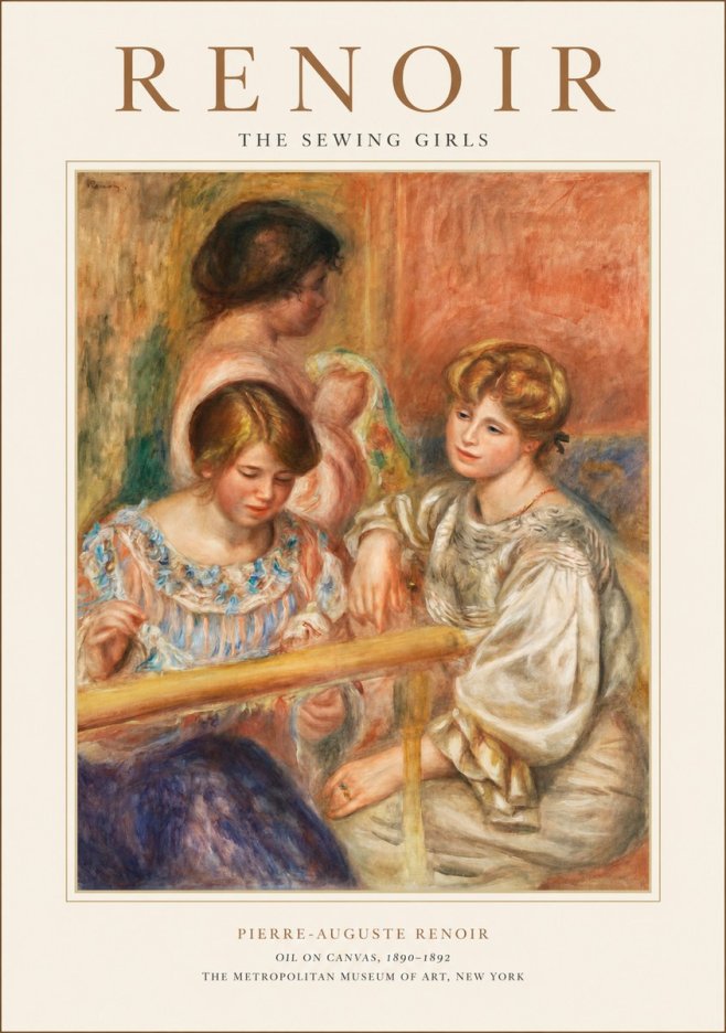 Renoir The Sewing Girls No1 - Affiche